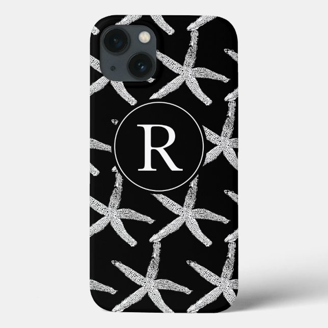 Coques Case-Mate iPhone Motif de l'étoile noire noire initiale (Verso)
