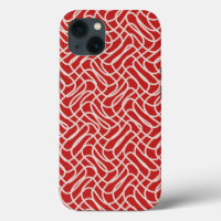 Motif De Ligne Abstraite Rouge Et Crème