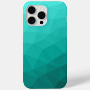 Coque iPhone 15 Pro Max Motif de maillage géométrique dégradé Turquoise om