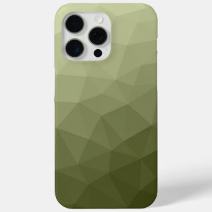 Coque iPhone 15 Pro Max Motif de maillage géométrique du dégradé vert de l