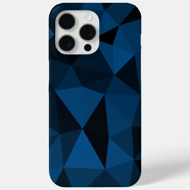Coques Case-Mate iPhone Motif de maillage géométrique noir bleu foncé (Verso)