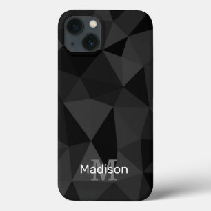 Case-Mate iPhone Case Motif de maillage géométrique noir gris foncé Mono