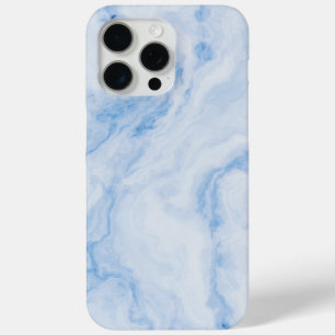 Coque iPhone 15 Pro Max Motif de marbre en pierre bleue élégant