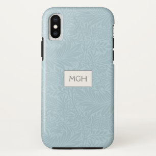 Case-Mate iPhone Case Motif de monogramme bohème bleu élégant botanique