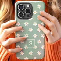 Motif de monogramme de fleur de sauge herbeuse fle