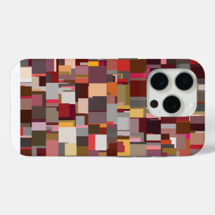 Coque iPhone 15 Pro Motif de mosaïque abstraite en patchwork géométriq