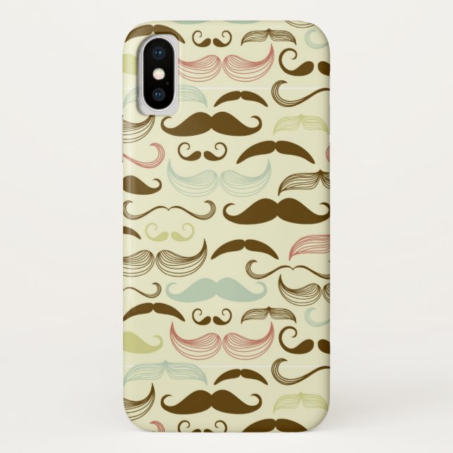 Coques Case-Mate iPhone Motif de moustache, rétro style 4 (Dos)