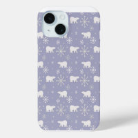 Motif de Noël avec ours polaires et flocons de nei