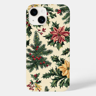 Coque Pour iPhone 14 Motif de Noël floral de Poinsettia (15)