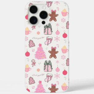 Coques iPhone 16 Pro Max Motif de Noël rose