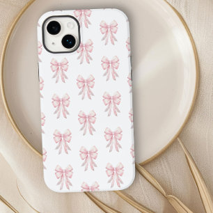 Coque Pour iPhone 14 Plus Motif de nœud rose Coquette Preppy