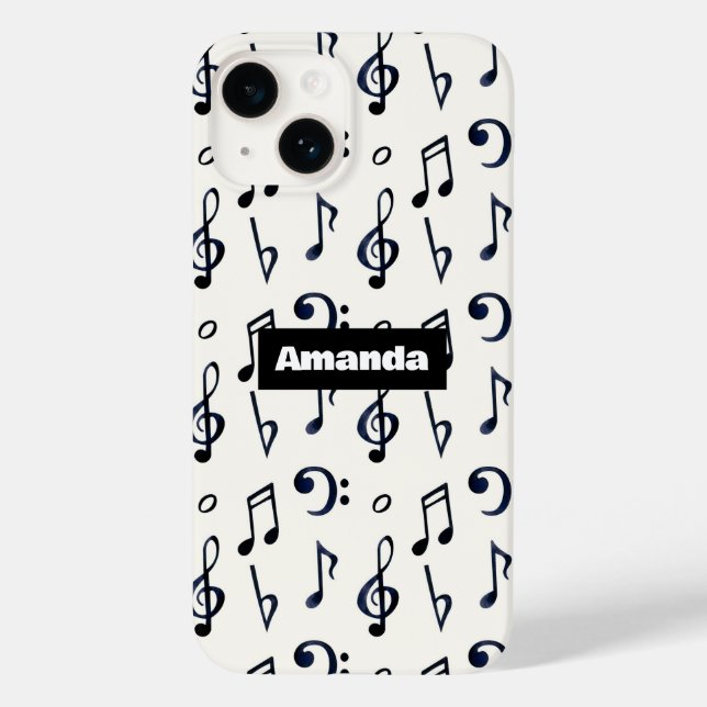 Coques Case-Mate iPhone Motif de notes musicales mignonnes (Verso)