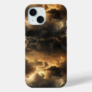 Coque Pour iPhone 15 Motif de nuages d'orage