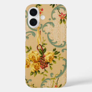 Coques iPhone 16 Motif de papier peint décoratif floral antique
