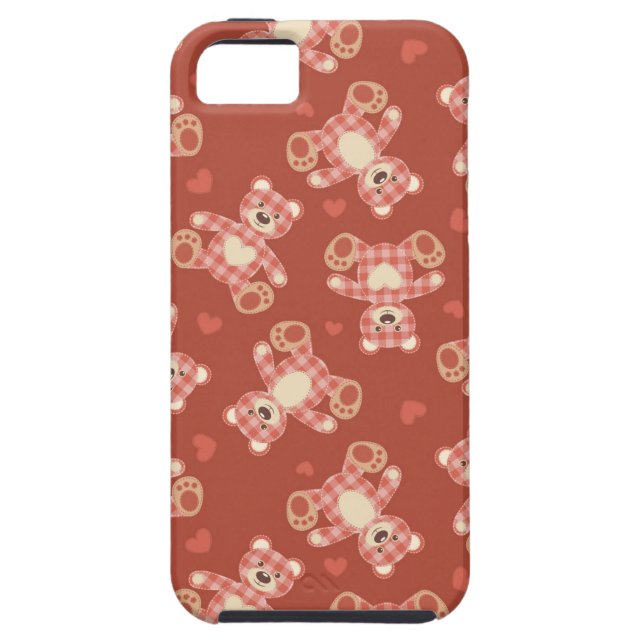Coques Case-Mate iPhone motif de patchwork d'ours (Dos)