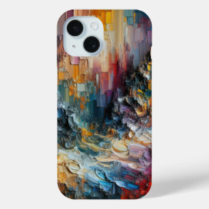 Coque Pour iPhone 15 Motif de peinture texturé épais