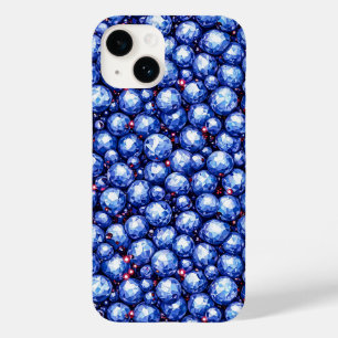 Coque Pour iPhone 14 Motif de pierres précieuses bleues scintillantes