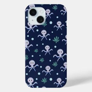 Coque Pour iPhone 15 Motif de Pieuvre Mignonne