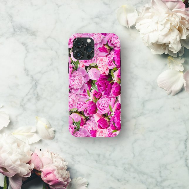 Coques Case-Mate iPhone Motif de pivoines roses   (Créateur téléchargé)