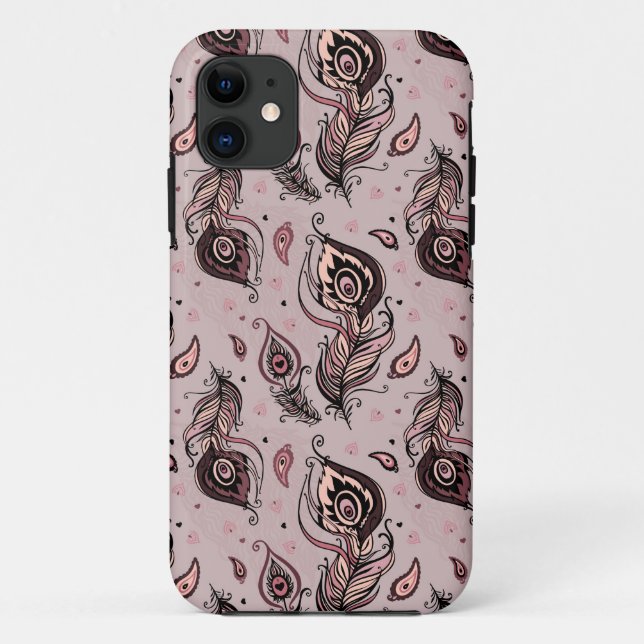 Coques Case-Mate iPhone Motif de plume de paon (Dos)