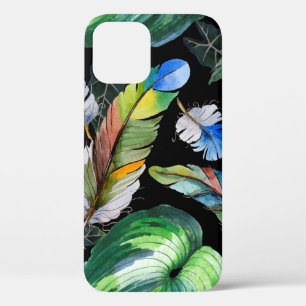 Case-Mate iPhone Case Motif de plume d'oiseau d'aquarelle de l'aile. Aqu