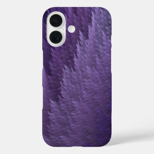 Coques iPhone 16 Motif de plume tartan violet lilas pourpre