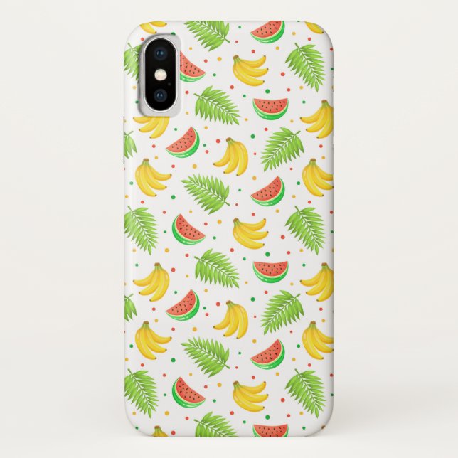 Coques Case-Mate iPhone Motif de point de polka de fruit tropical (Dos)