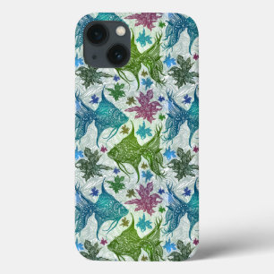 Etui iPhone 13 Motif de poisson Vintage