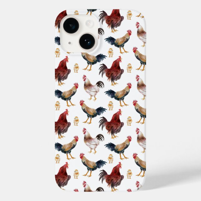Coques Case-Mate iPhone Motif de poulet rustique (Verso)