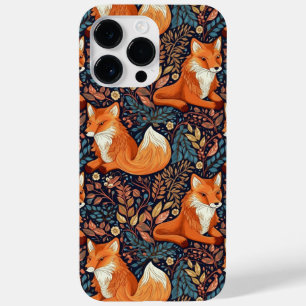 Coque Pour Pour iPhone 14 Pro Max Motif de renards et feuilles