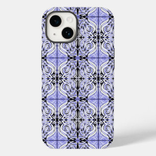 Coque Pour iPhone 14 Motif de répétition Abstrait blanc violet