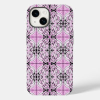 Motif de répétition Abstrait rose noir blanc