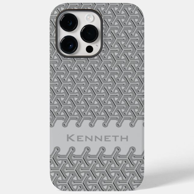 Coques Case-Mate iPhone Motif de répétition industriel gris acier cube (Verso)