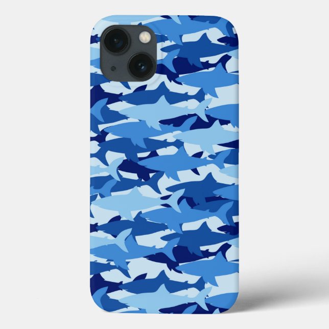 Coques Case-Mate iPhone Motif de requin bleu (Verso)