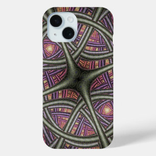 Coque Pour iPhone 15 Motif de réseau céleste Abstrait violet