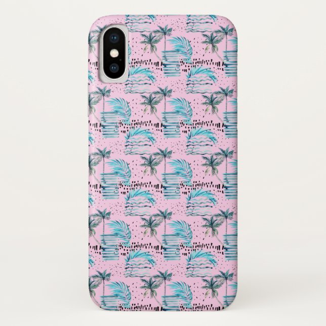 Coques Case-Mate iPhone Motif de rose de palmier (Dos)