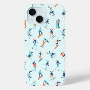 Coque Pour iPhone 15 Motif de sports d'hiver
