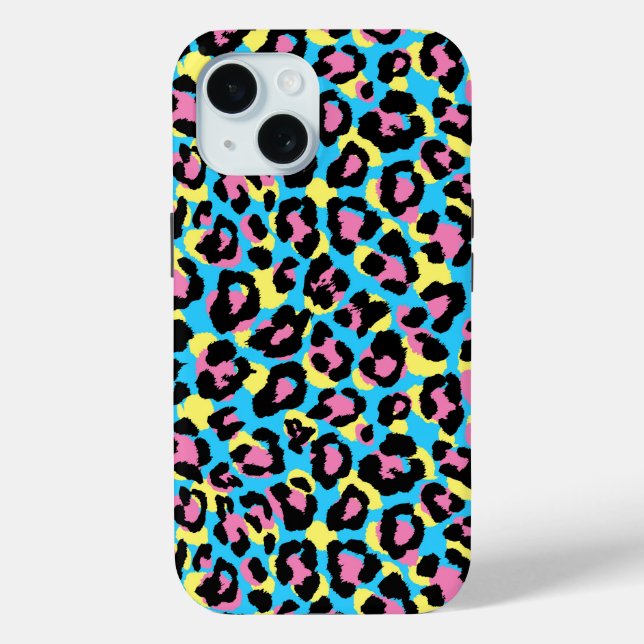 Coques Case-Mate iPhone Motif de Spots Neon Leopard (Verso)