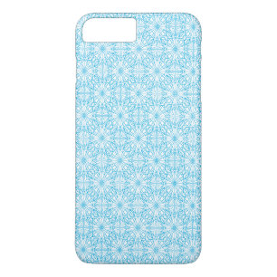 Coque iPhone 8 Plus/7 Plus Motif de symétrie géométrique bleu clair