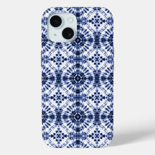 Coque Pour iPhone 15 Motif de teinture bleu foncé