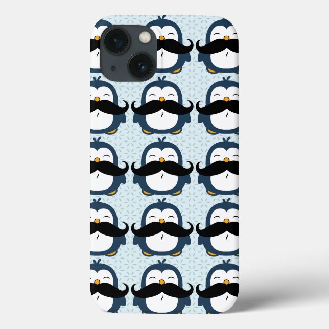 Coques Case-Mate iPhone Motif de tendance de la moustache de pingouin (Verso)