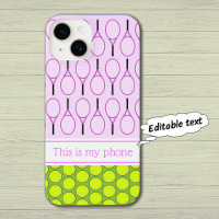 Motif de tennis nom personnalisé rose vert