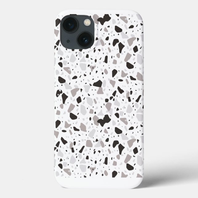 Coques Case-Mate iPhone Motif de Terrazzo monochromatique (Verso)