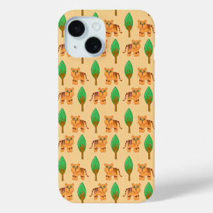 Coque Pour iPhone 15 Motif de tigre de carton mignon