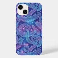Motif de tourbillon de plume sarcelle-violet cosmi