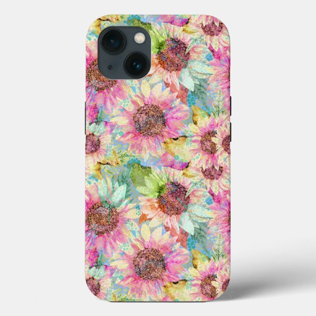 Coques Case-Mate iPhone Motif de tournesol romantique (Verso)