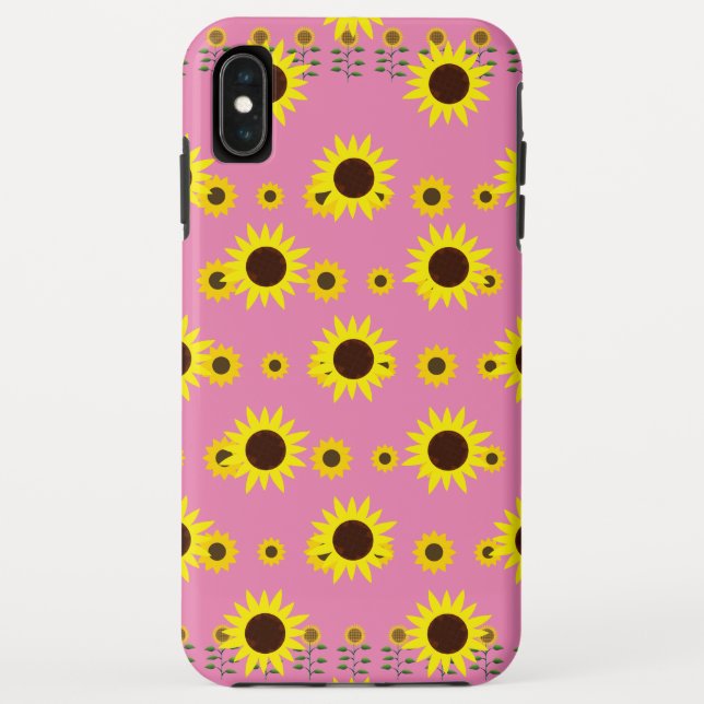 Coques Case-Mate iPhone Motif de tournesol rustique contemporain (Dos)