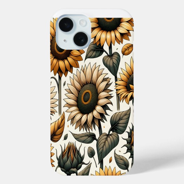 Coques Case-Mate iPhone Motif de tournesol vibrant (Verso)