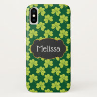 Motif de trèfle vert mignon avec cadre fantaisie