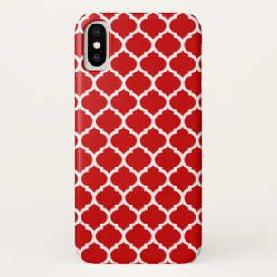 Coque Case-Mate Pour iPhone Motif de treillis luxueux rouge à quatre feuilles